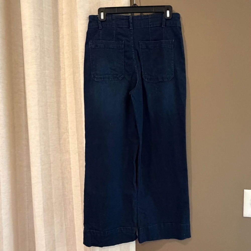 Bagatelle Collection High Rise Wide Leg Crop Jean Dark Blue, Size 28 - Picture 3 of 14